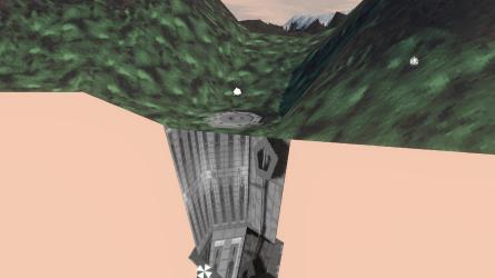 Entrance as it appears in the game view, and the behind-the-scene view.