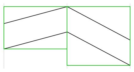 Consider a square-shaped tunnel cross-section.<br>Left: From the side, colliders can be aligned to the plane as expected.<br>Middle: From the top, colliders cannot follow tight alignment as they would protrude across segments.<br>Right: Using wider colliders allows for no protrusions.
